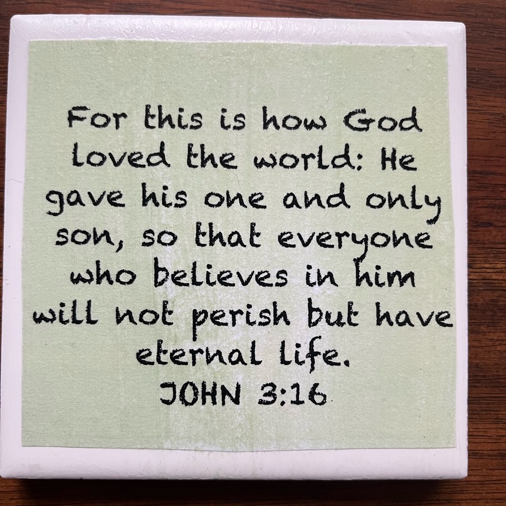 Handmade Tile Coasters with Scripture - Picture 3 of 4